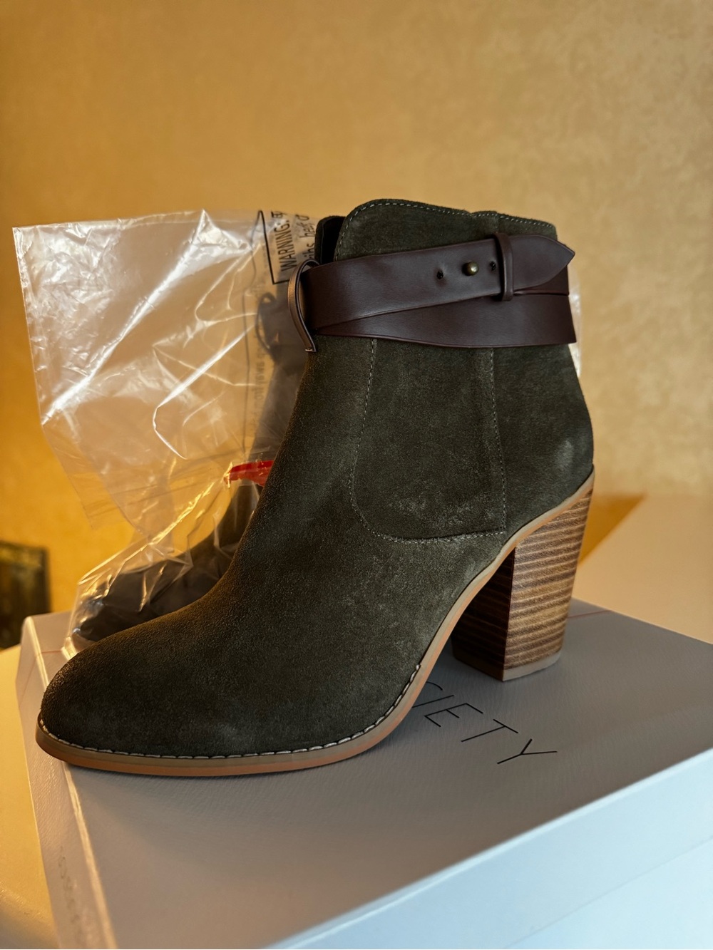 Sole Society Kelsita Khaki Suede Bootie